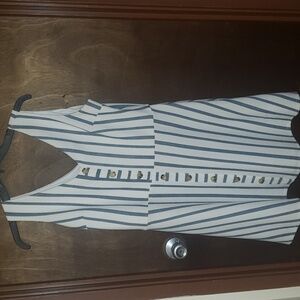 iz byers grey and white strips dress size extra large